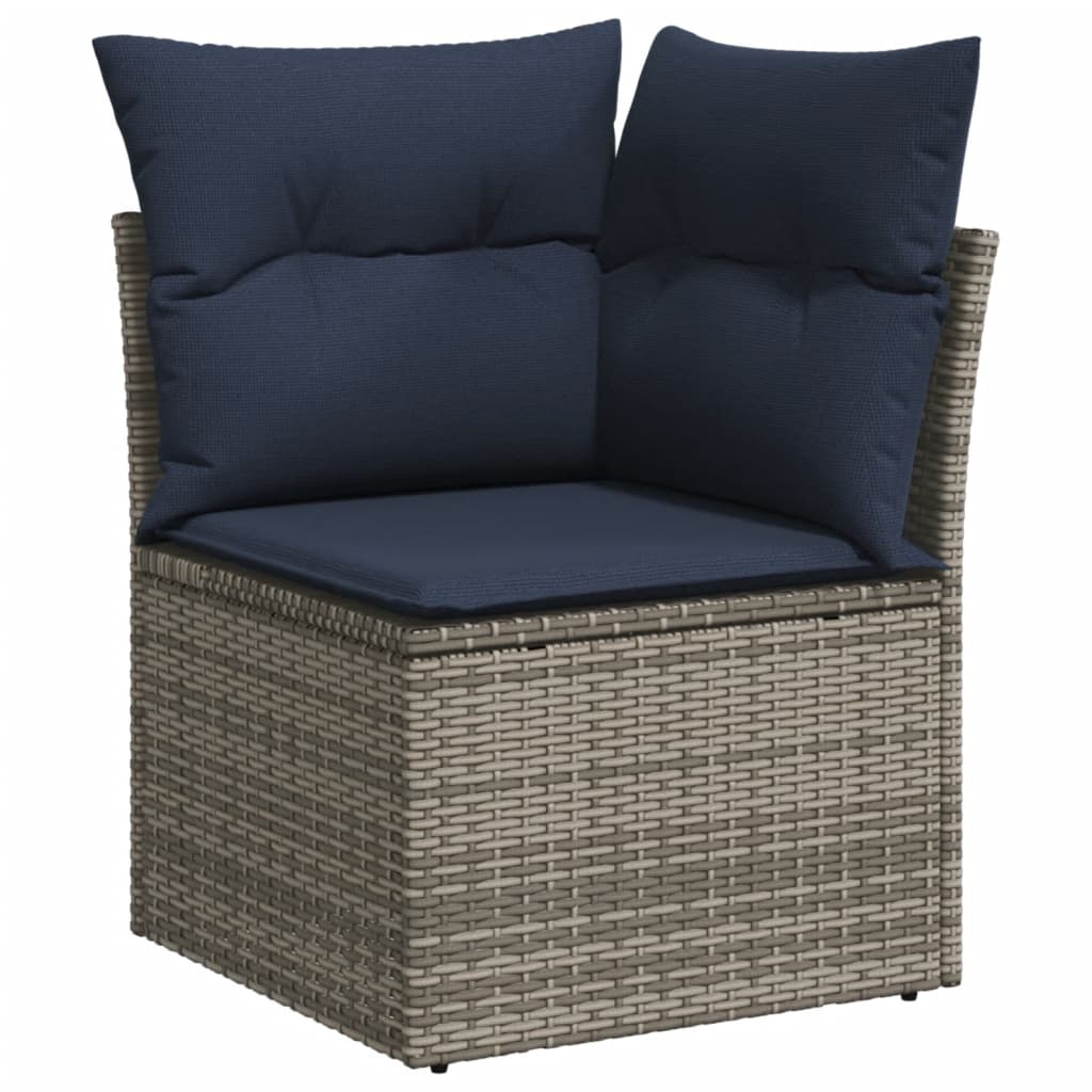 6-delige tuinbankset met kussens, grijs polyrotan is nu te koop bij PeponiXL, paradijselijk wonen!