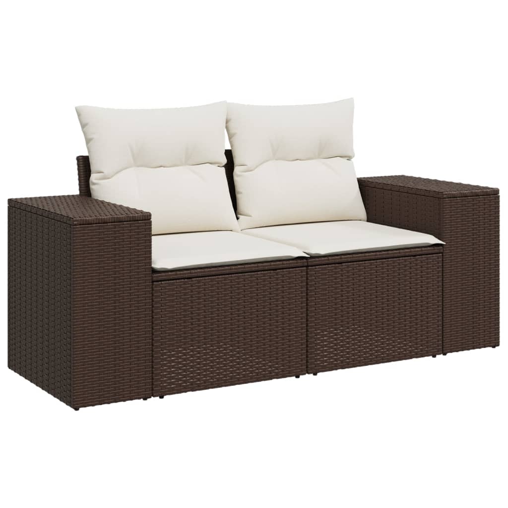 9-delige Loungeset met kussens poly rattan bruin is nu te koop bij PeponiXL, paradijselijk wonen!