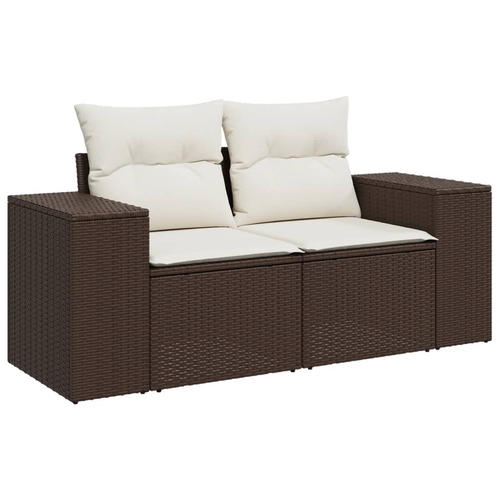 10-delige Loungeset met kussens poly rattan bruin is nu te koop bij PeponiXL, paradijselijk wonen!