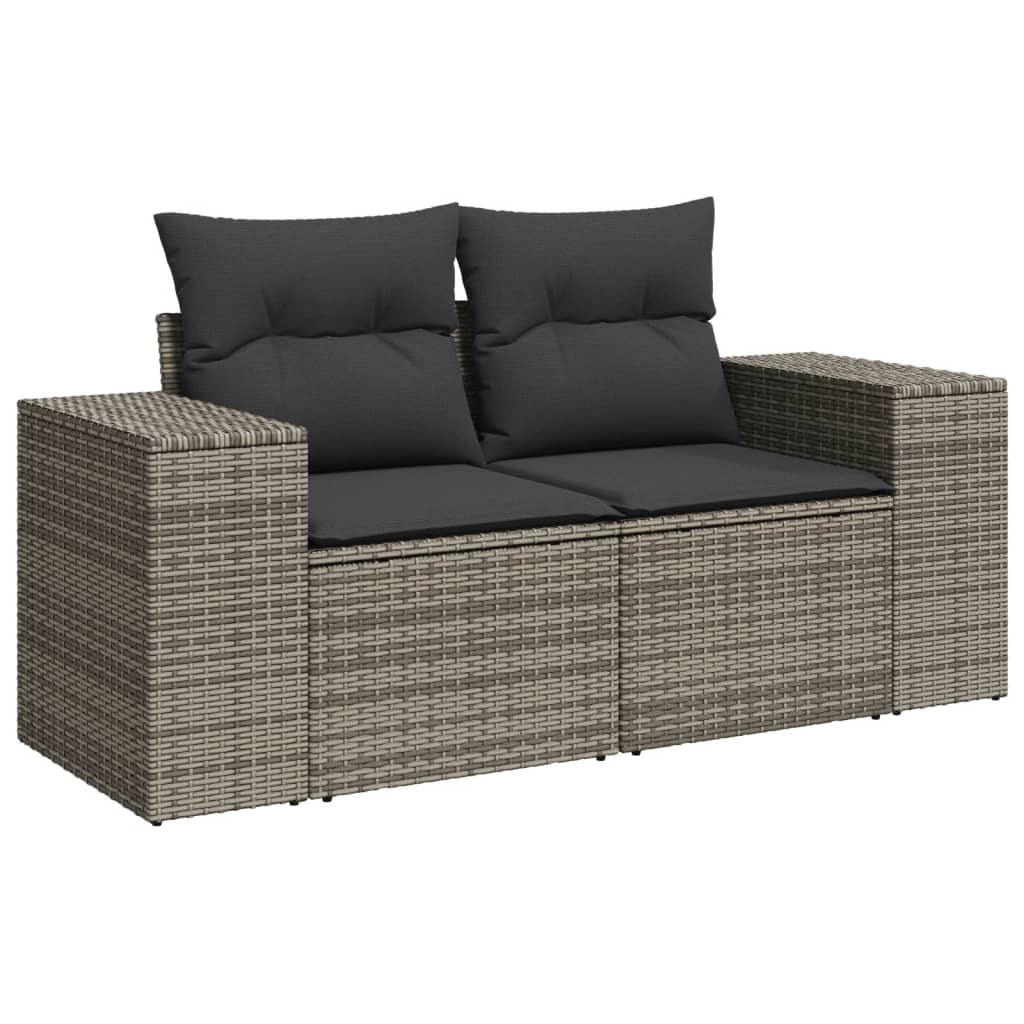 10-delige Loungeset met kussens poly rattan grijs is nu te koop bij PeponiXL, paradijselijk wonen!