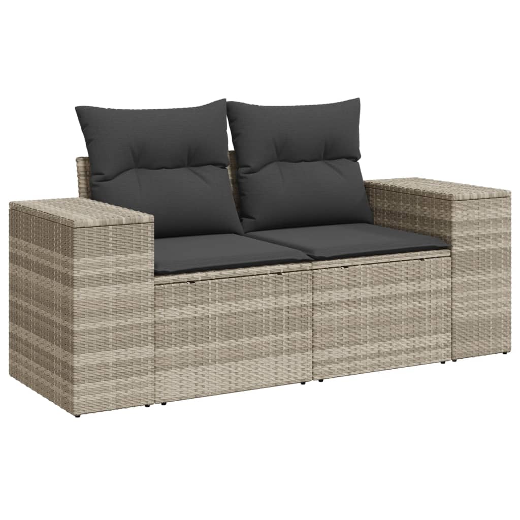 11-delige Loungeset met kussens poly rattan lichtgrijs is nu te koop bij PeponiXL, paradijselijk wonen!