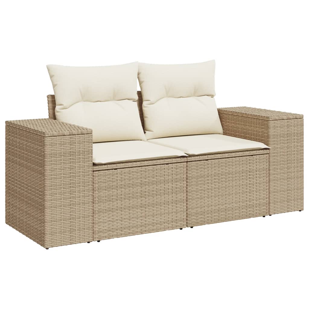 10-delige Loungeset met kussens poly rattan beige is nu te koop bij PeponiXL, paradijselijk wonen!