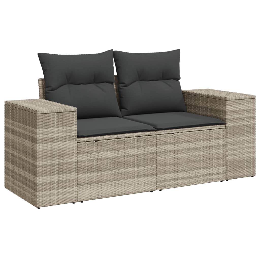 10-delige Loungeset met kussens poly rattan lichtgrijs is nu te koop bij PeponiXL, paradijselijk wonen!