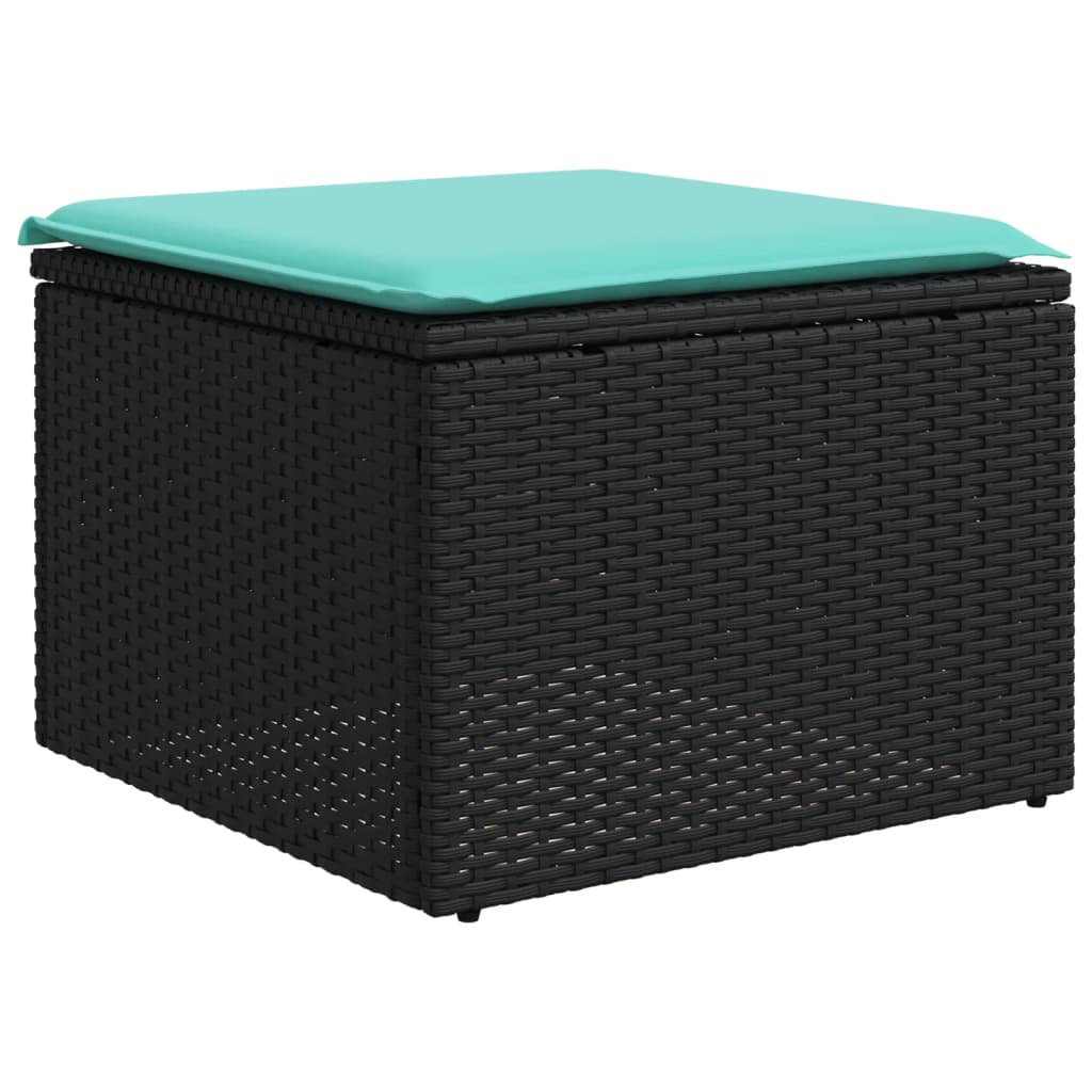 11-delige tuinbankset met kussens, zwart polyrotan is nu te koop bij PeponiXL, paradijselijk wonen!