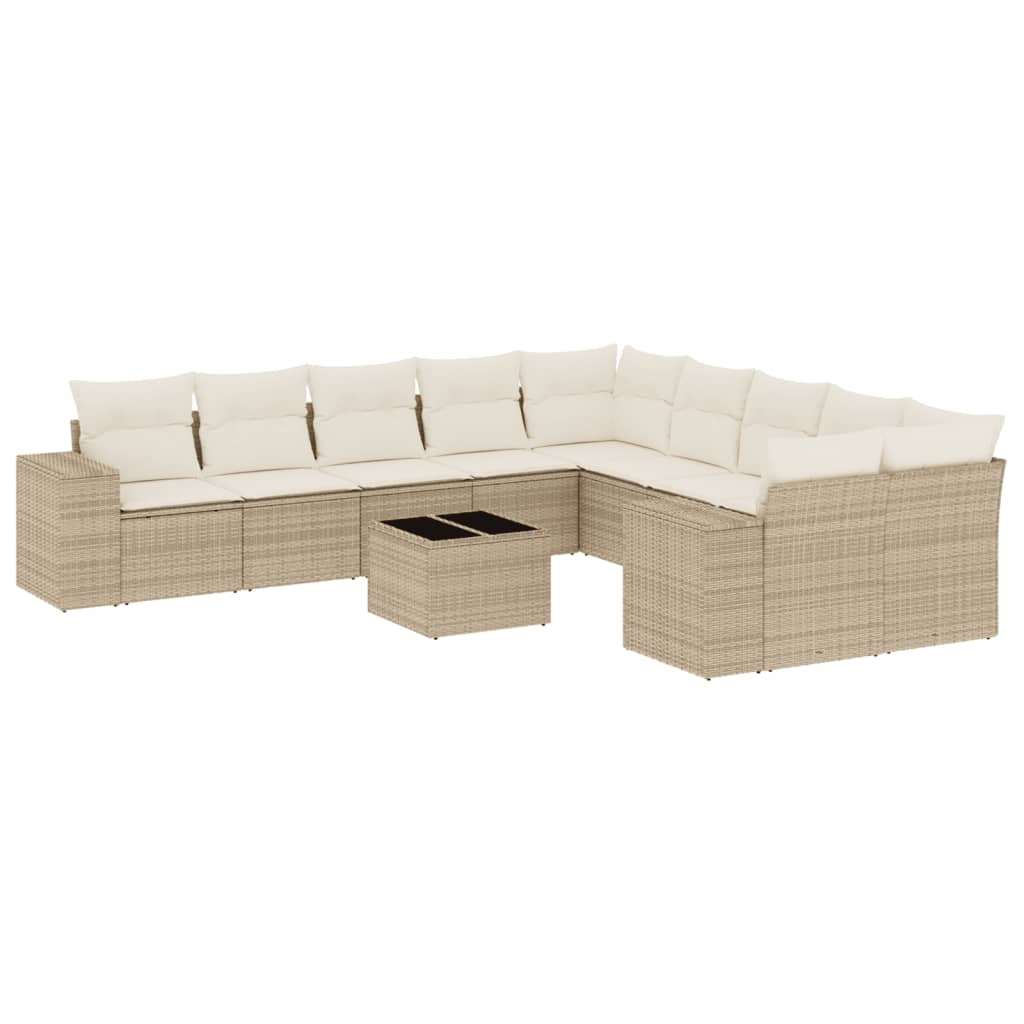 11-delige Tuinset met kussens poly rattan beige is nu te koop bij PeponiXL, paradijselijk wonen!