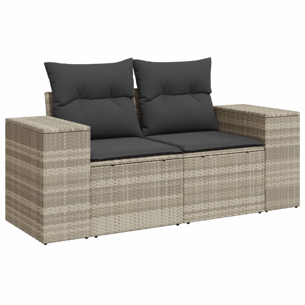 11-delige Loungeset met kussens poly rattan lichtgrijs is nu te koop bij PeponiXL, paradijselijk wonen!
