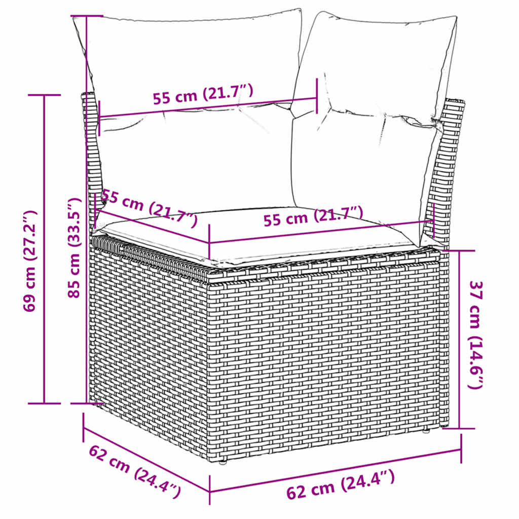 8-delige Loungeset met kussens poly rattan beige is nu te koop bij PeponiXL, paradijselijk wonen!