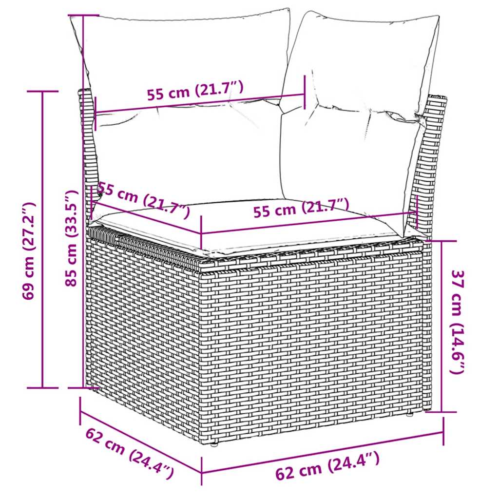 7-delige Loungeset met kussens poly rattan beige is nu te koop bij PeponiXL, paradijselijk wonen!