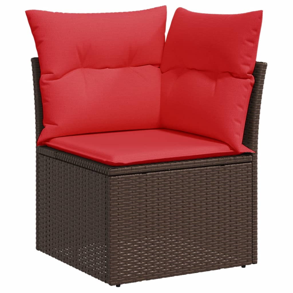 11-delige tuinbankset met kussens, bruin polyrotan is nu te koop bij PeponiXL, paradijselijk wonen!