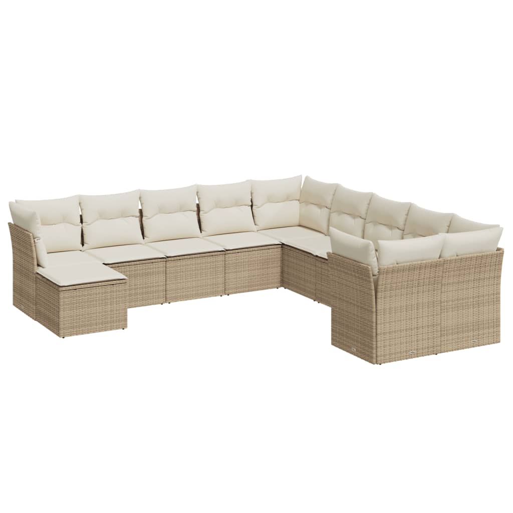 11-delige Tuinset met kussens poly rattan beige is nu te koop bij PeponiXL, paradijselijk wonen!