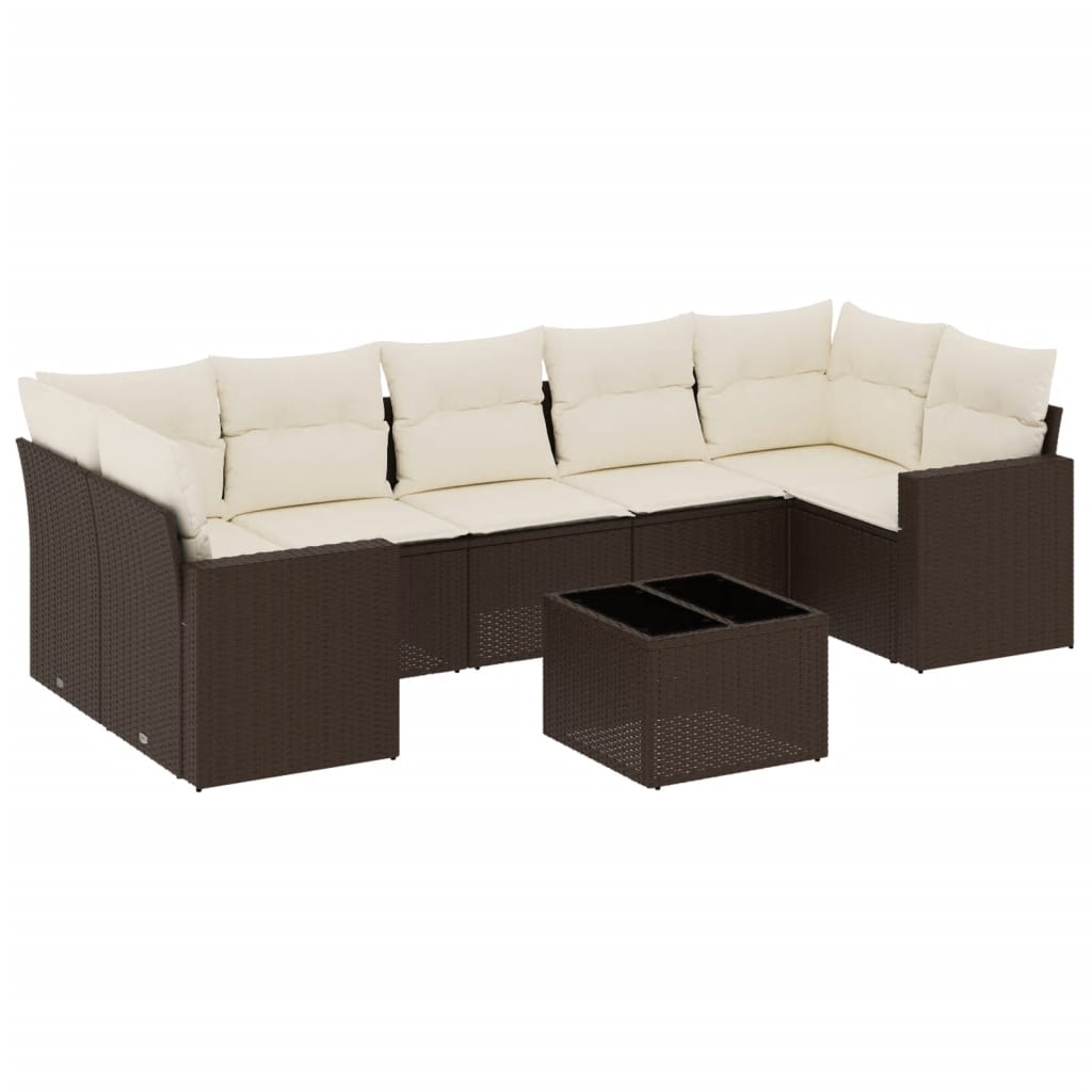 8-delige Loungeset met kussens poly rattan bruin is nu te koop bij PeponiXL, paradijselijk wonen!