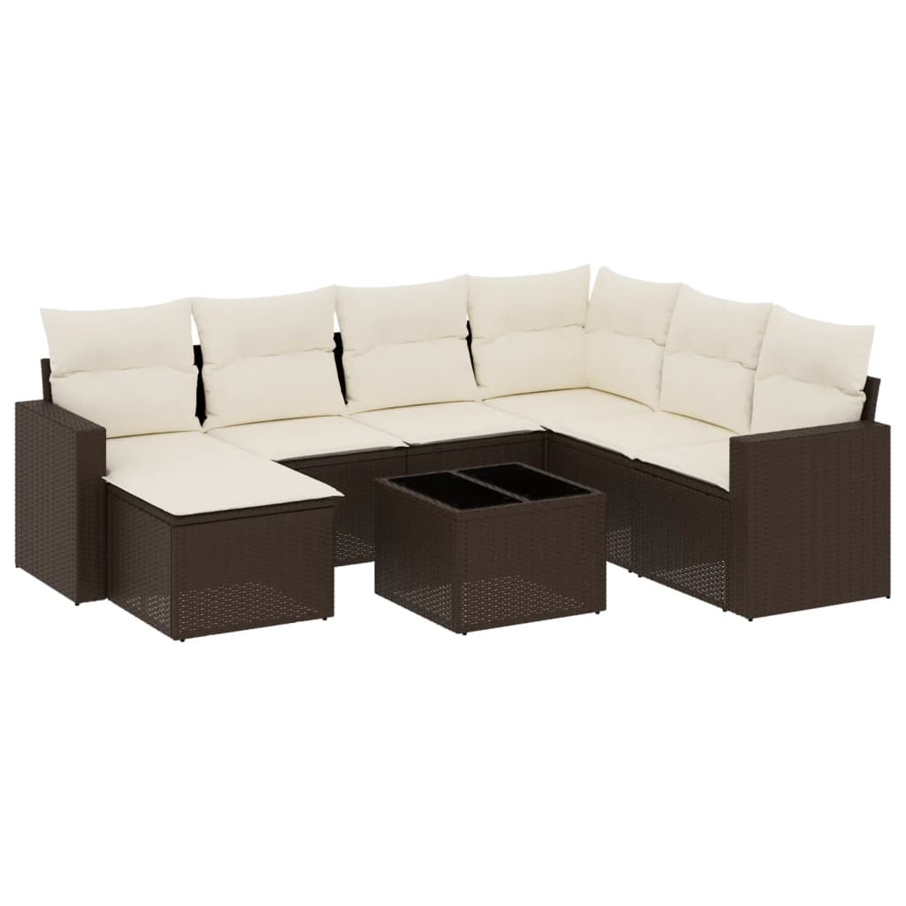 8-delige Loungeset met kussens poly rattan bruin is nu te koop bij PeponiXL, paradijselijk wonen!