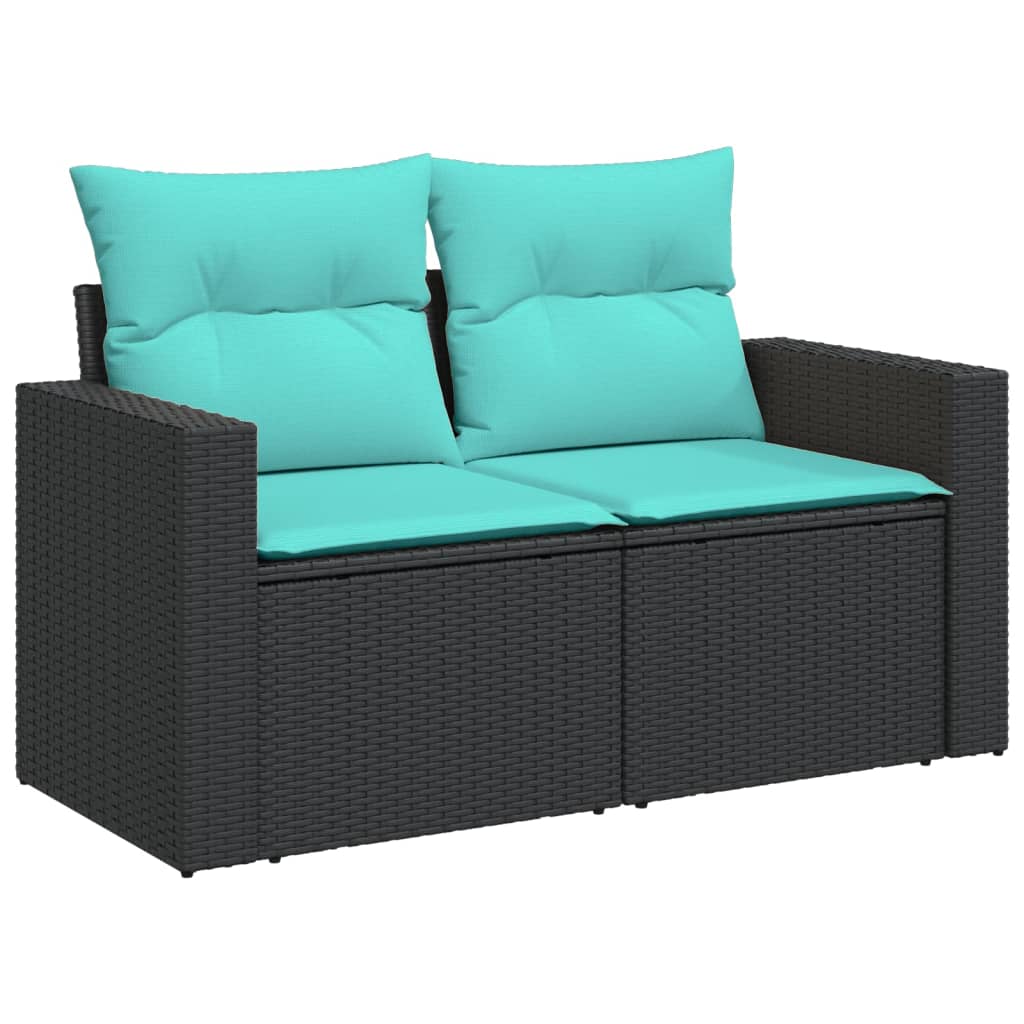 10-delige Loungeset met kussens poly rattan zwart is nu te koop bij PeponiXL, paradijselijk wonen!