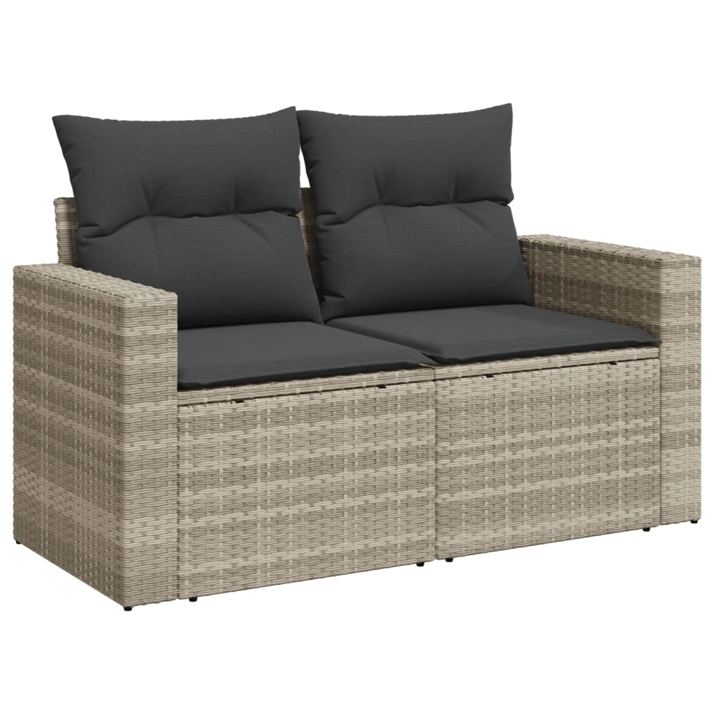 10-delige Loungeset met kussens poly rattan lichtgrijs is nu te koop bij PeponiXL, paradijselijk wonen!