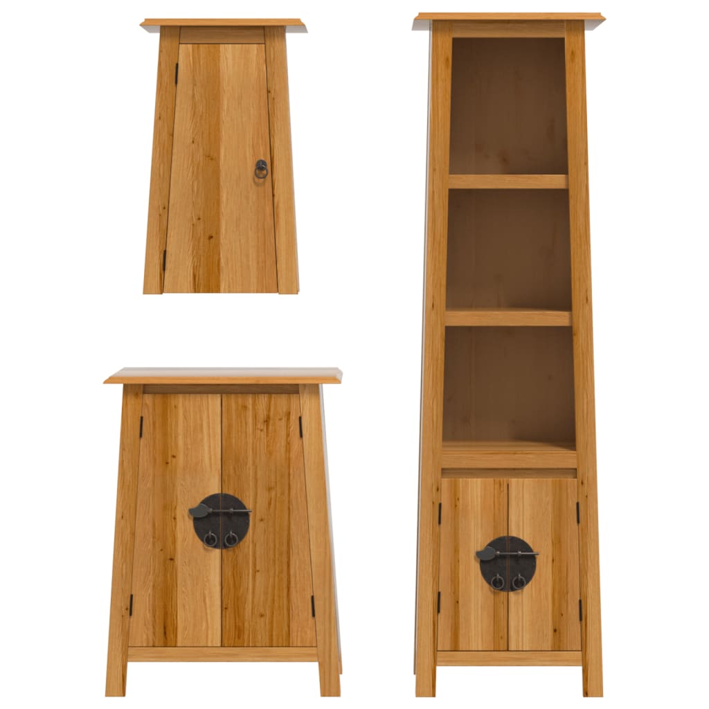 3-delige Badkamermeubelset massief grenenhout is nu te koop bij PeponiXL, paradijselijk wonen!