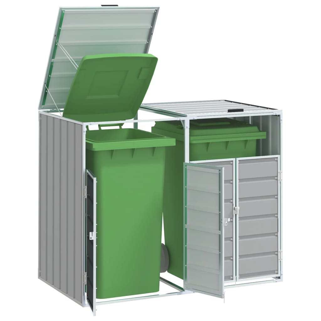 Containerberging voor 2 containers 144x81x113 cm staal grijs is nu te koop bij PeponiXL, paradijselijk wonen!