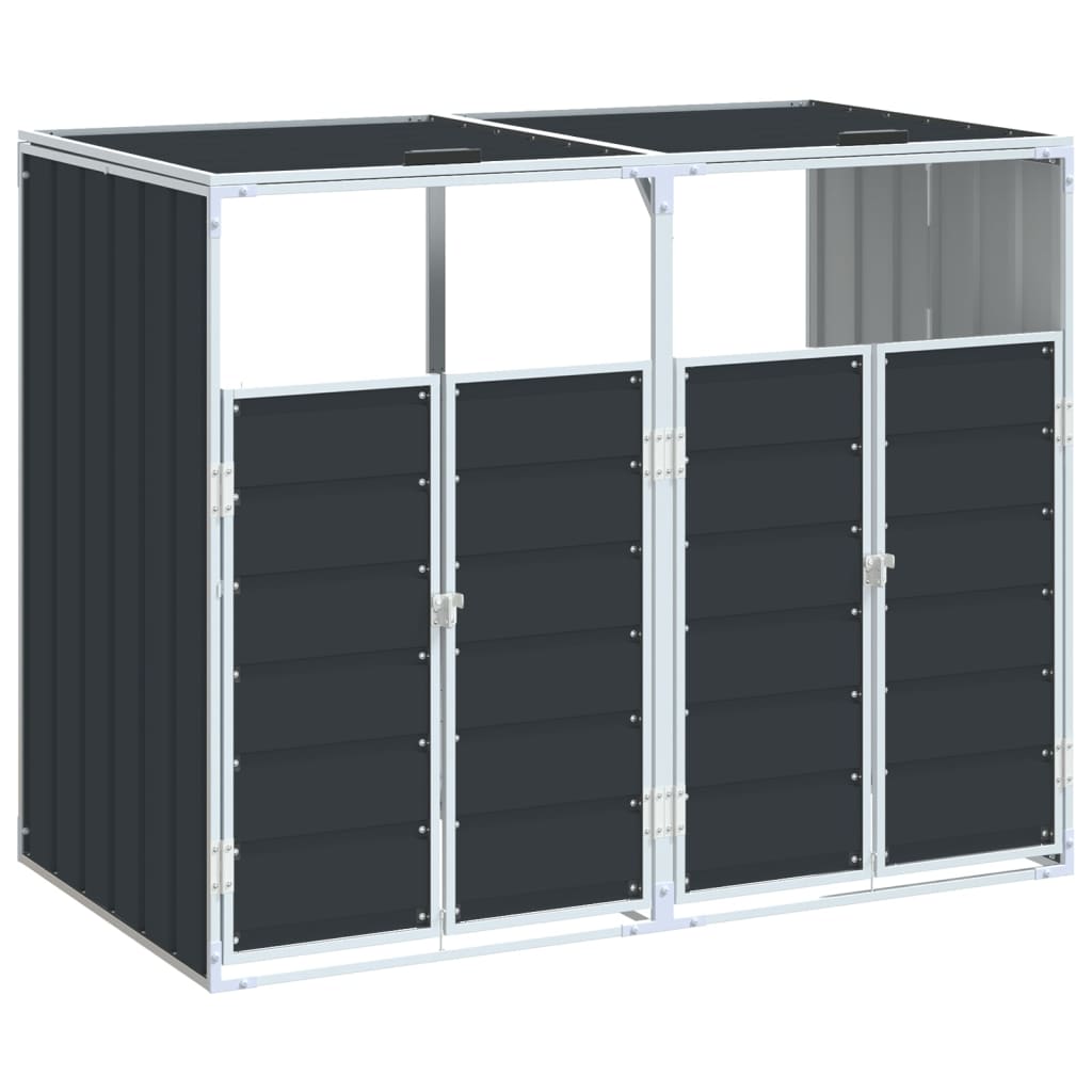 Containerberging voor 2 containers 144x81x113cm staal antraciet is nu te koop bij PeponiXL, paradijselijk wonen!