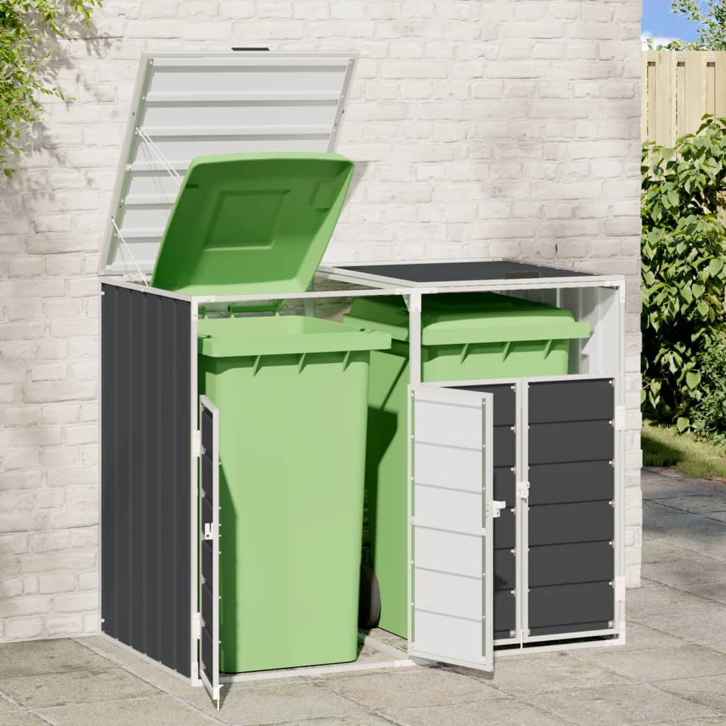 Containerberging voor 2 containers 144x81x113cm staal antraciet is nu te koop bij PeponiXL, paradijselijk wonen!