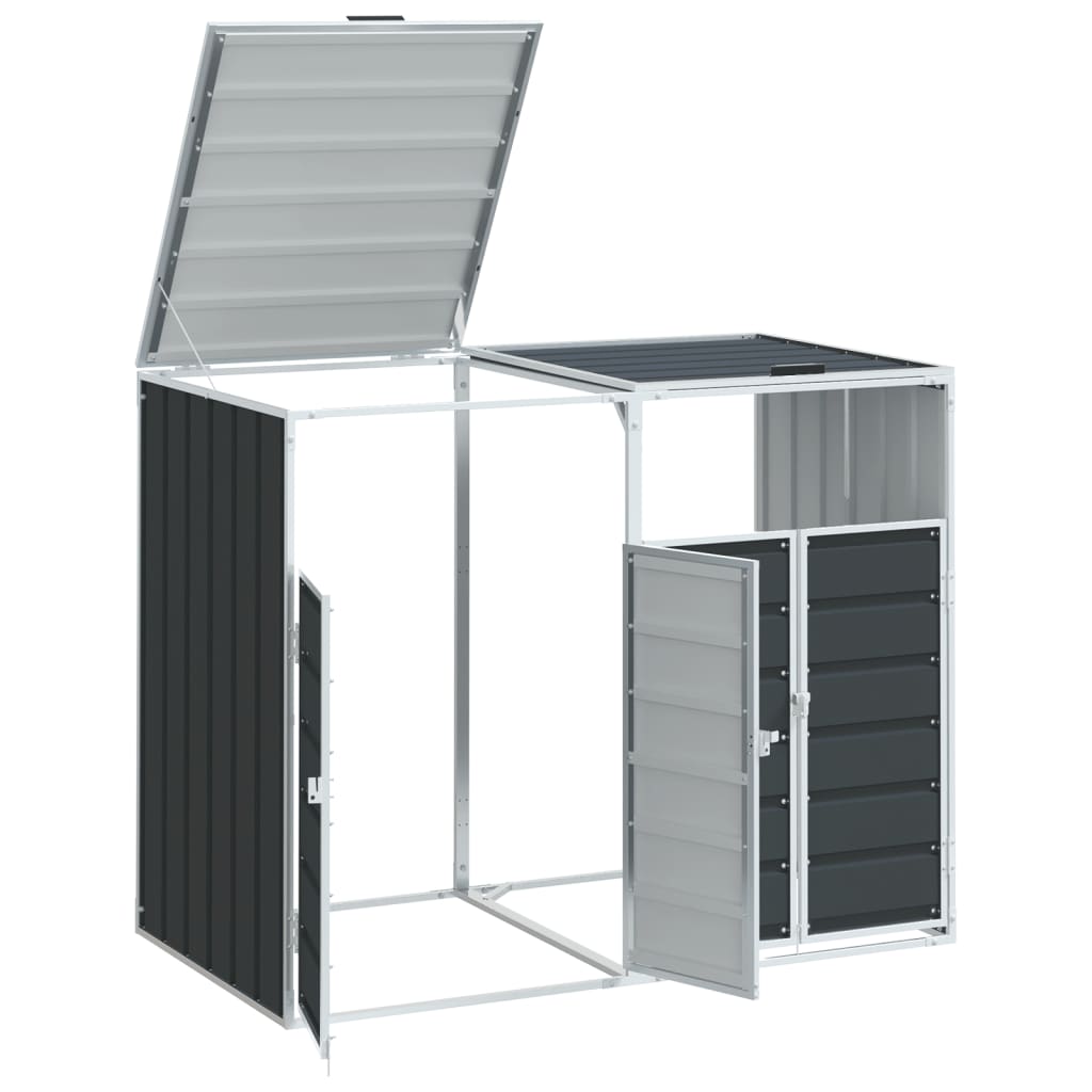 Containerberging voor 2 containers 144x81x113cm staal antraciet is nu te koop bij PeponiXL, paradijselijk wonen!