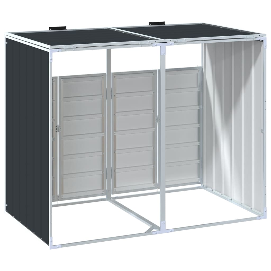 Containerberging voor 2 containers 144x81x113cm staal antraciet is nu te koop bij PeponiXL, paradijselijk wonen!