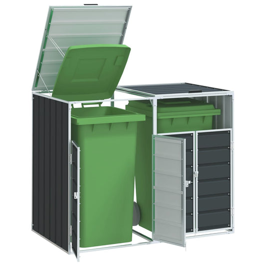 Containerberging voor 2 containers 144x81x113cm staal antraciet is nu te koop bij PeponiXL, paradijselijk wonen!