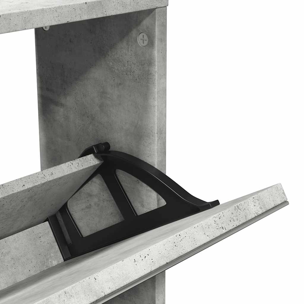 Schoenenkast met spiegel 5-laags 63x17x169,5 cm betongrijs