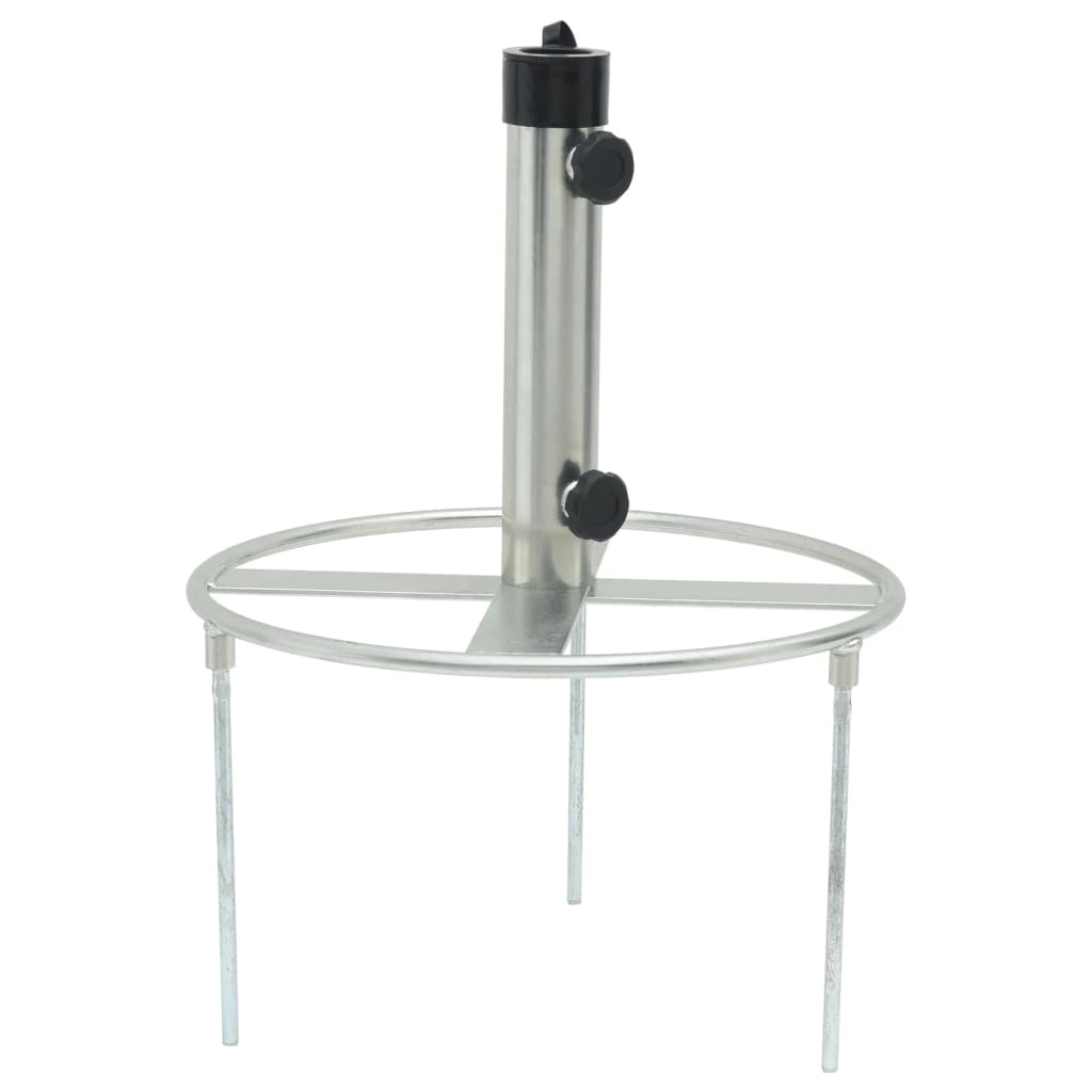 Parasolvoet met grondpennen voor Ø38/48 mm staal zilverkleurig is nu te koop bij PeponiXL, paradijselijk wonen!