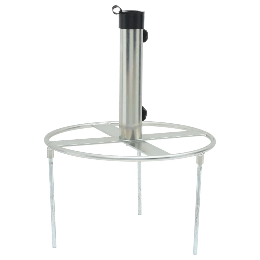 Parasolvoet met grondpennen voor Ø38/48 mm staal zilverkleurig is nu te koop bij PeponiXL, paradijselijk wonen!