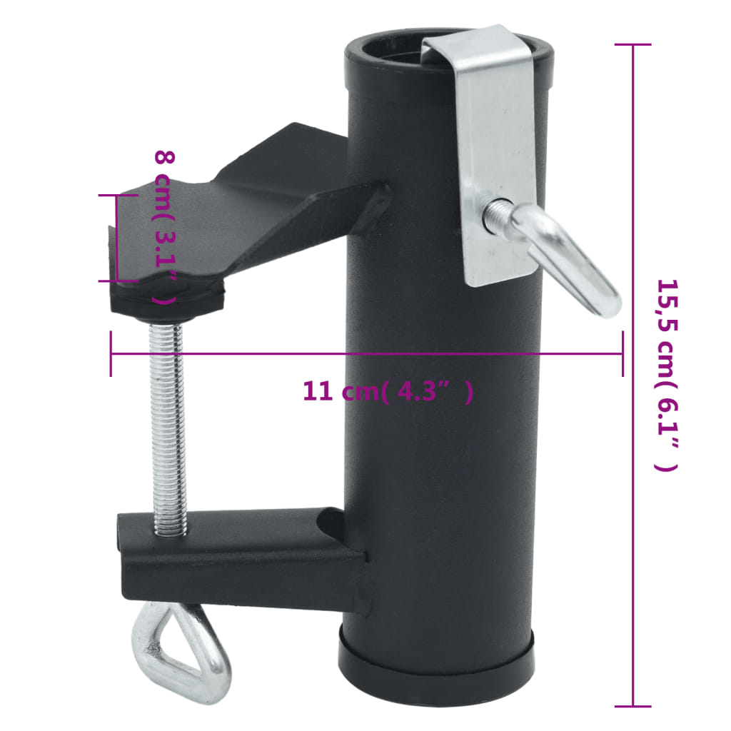 Parasolklemmen voor balkon 2 st 25-38 mm staal is nu te koop bij PeponiXL, paradijselijk wonen!