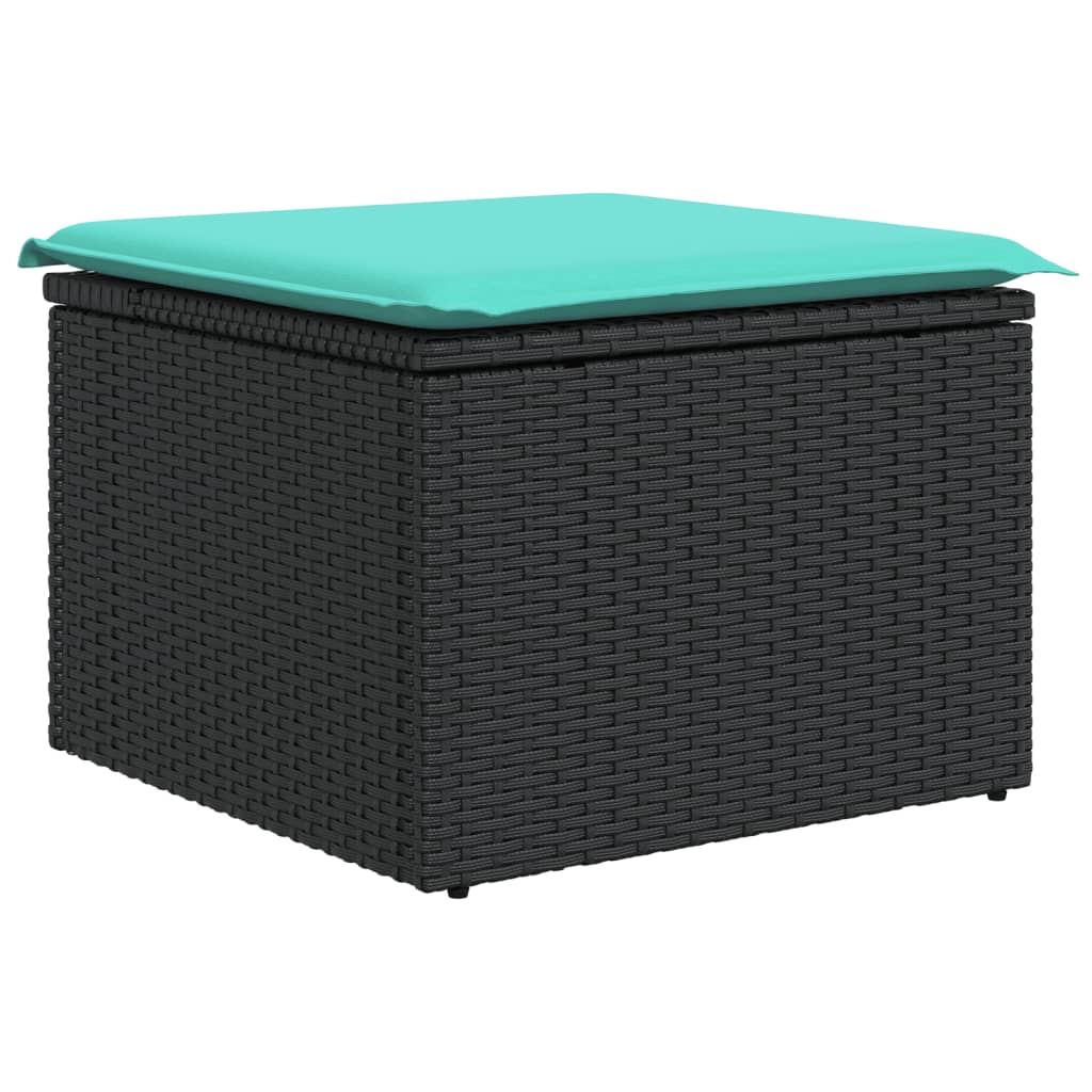 10-delige tuinbankset met kussens van zwart polyrotan is nu te koop bij PeponiXL, paradijselijk wonen!