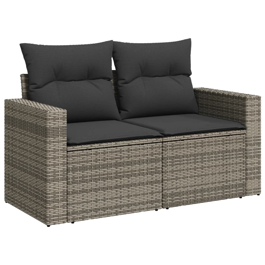 10-delige Loungeset met kussens poly rattan grijs is nu te koop bij PeponiXL, paradijselijk wonen!