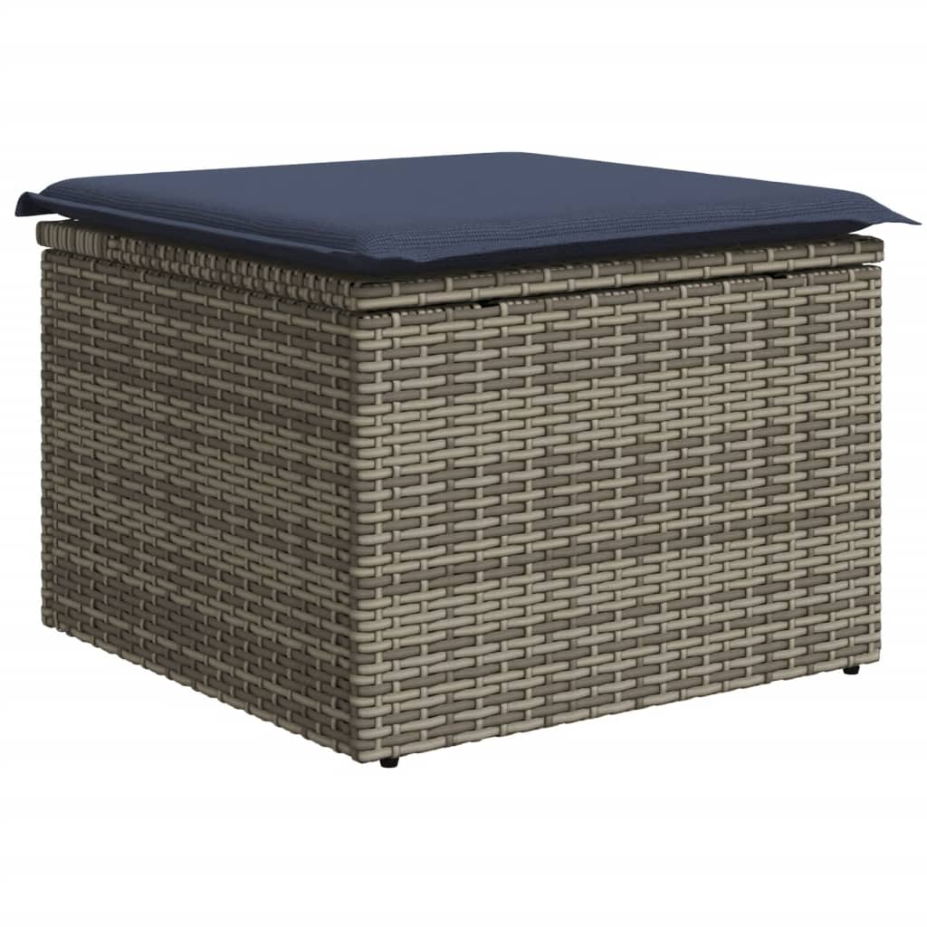 10-delige Loungeset met kussens poly rattan grijs is nu te koop bij PeponiXL, paradijselijk wonen!