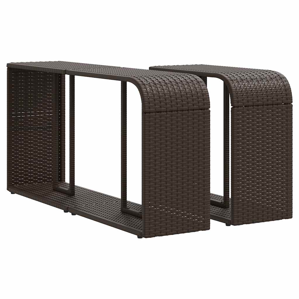 10-delige tuinbankset met kussens, bruin polyrotan is nu te koop bij PeponiXL, paradijselijk wonen!