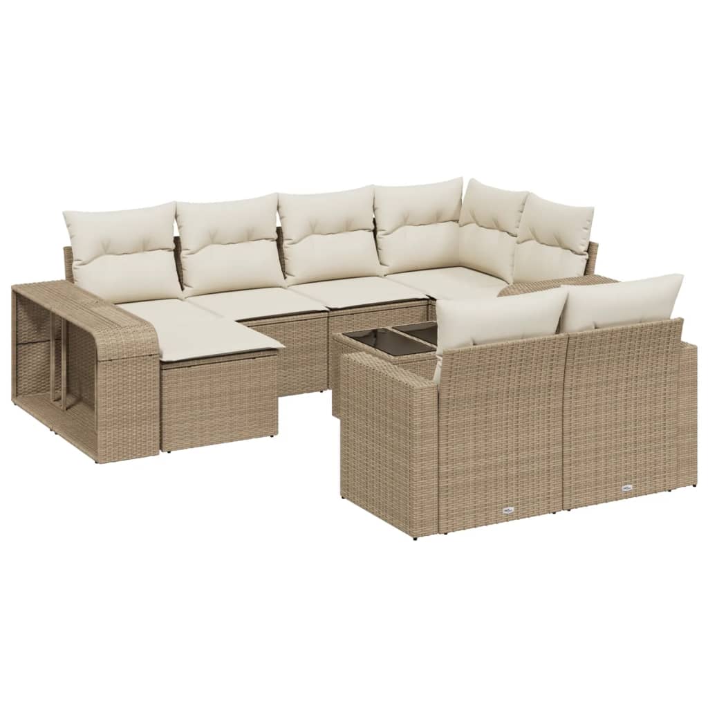 11-delige Tuinset met kussens poly rattan beige is nu te koop bij PeponiXL, paradijselijk wonen!