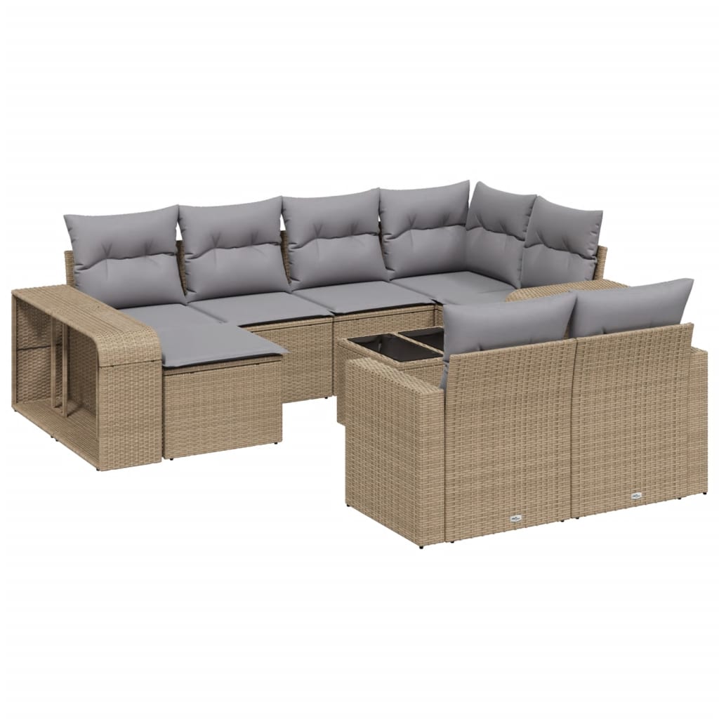 11-delige Tuinset met kussens poly rattan beige is nu te koop bij PeponiXL, paradijselijk wonen!