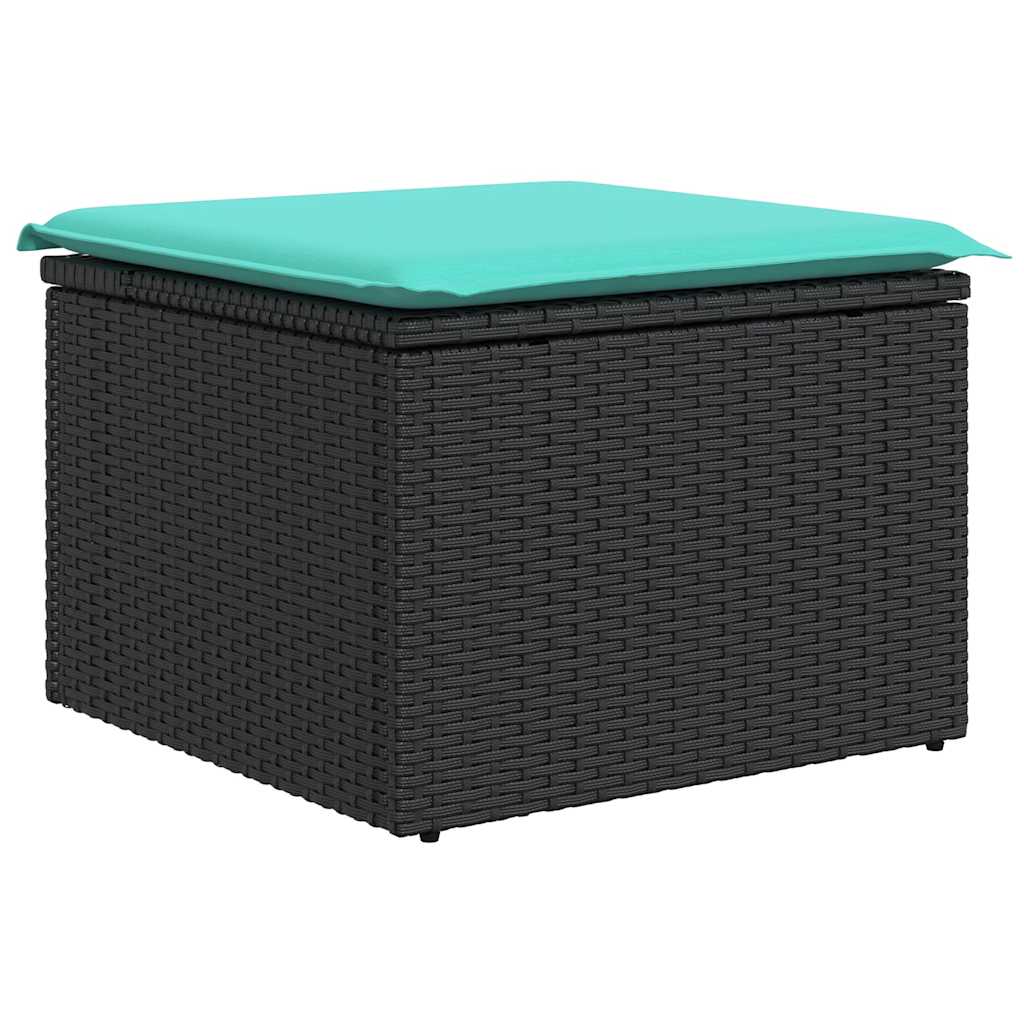 11-delige tuinbankset met kussens, zwart polyrotan is nu te koop bij PeponiXL, paradijselijk wonen!