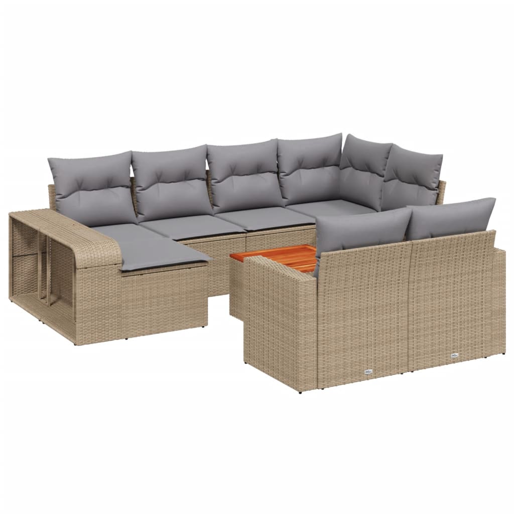 11-delige Tuinset met kussens poly rattan beige is nu te koop bij PeponiXL, paradijselijk wonen!