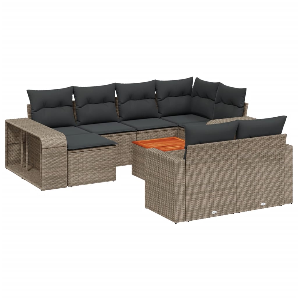 11-delige Loungeset met kussens poly rattan grijs is nu te koop bij PeponiXL, paradijselijk wonen!