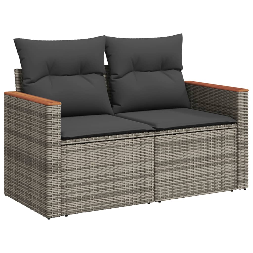12-delige Loungeset met kussens poly rattan grijs is nu te koop bij PeponiXL, paradijselijk wonen!