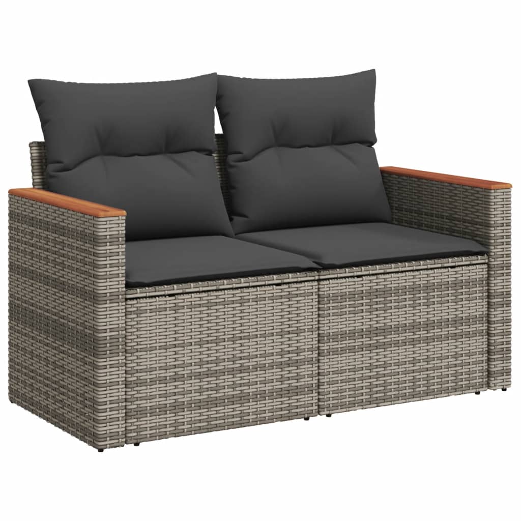 6-delige Loungeset met kussens poly rattan grijs is nu te koop bij PeponiXL, paradijselijk wonen!
