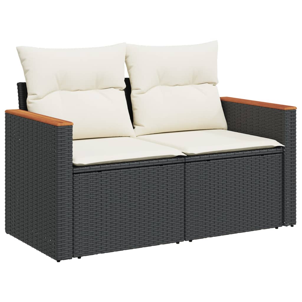 5-delige Loungeset met kussens poly rattan zwart is nu te koop bij PeponiXL, paradijselijk wonen!