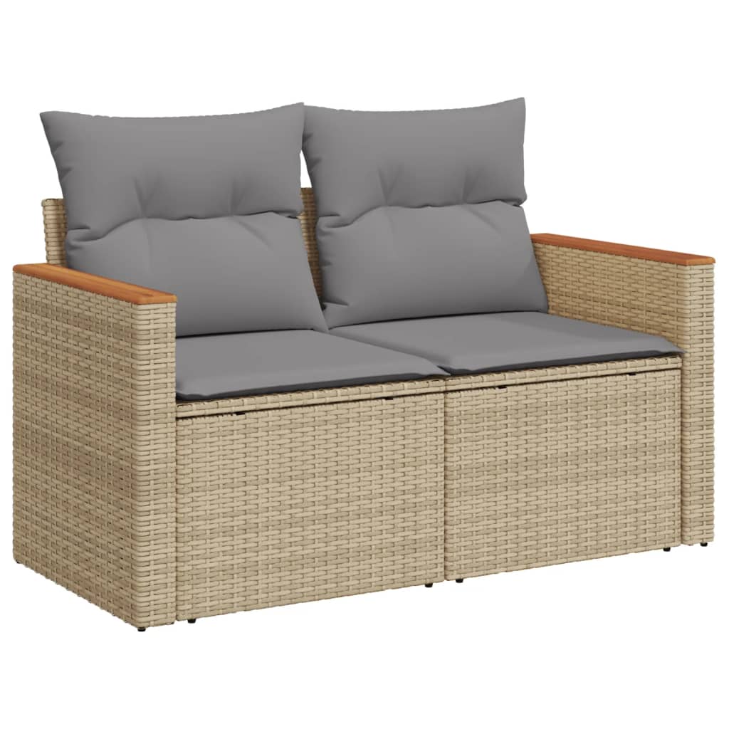 6-delige Loungeset met kussens poly rattan gemengd beige is nu te koop bij PeponiXL, paradijselijk wonen!