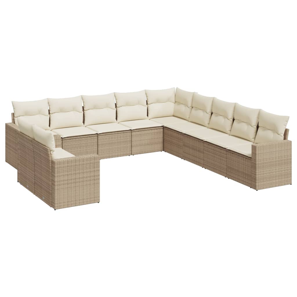 11-delige Tuinset met kussens poly rattan beige is nu te koop bij PeponiXL, paradijselijk wonen!