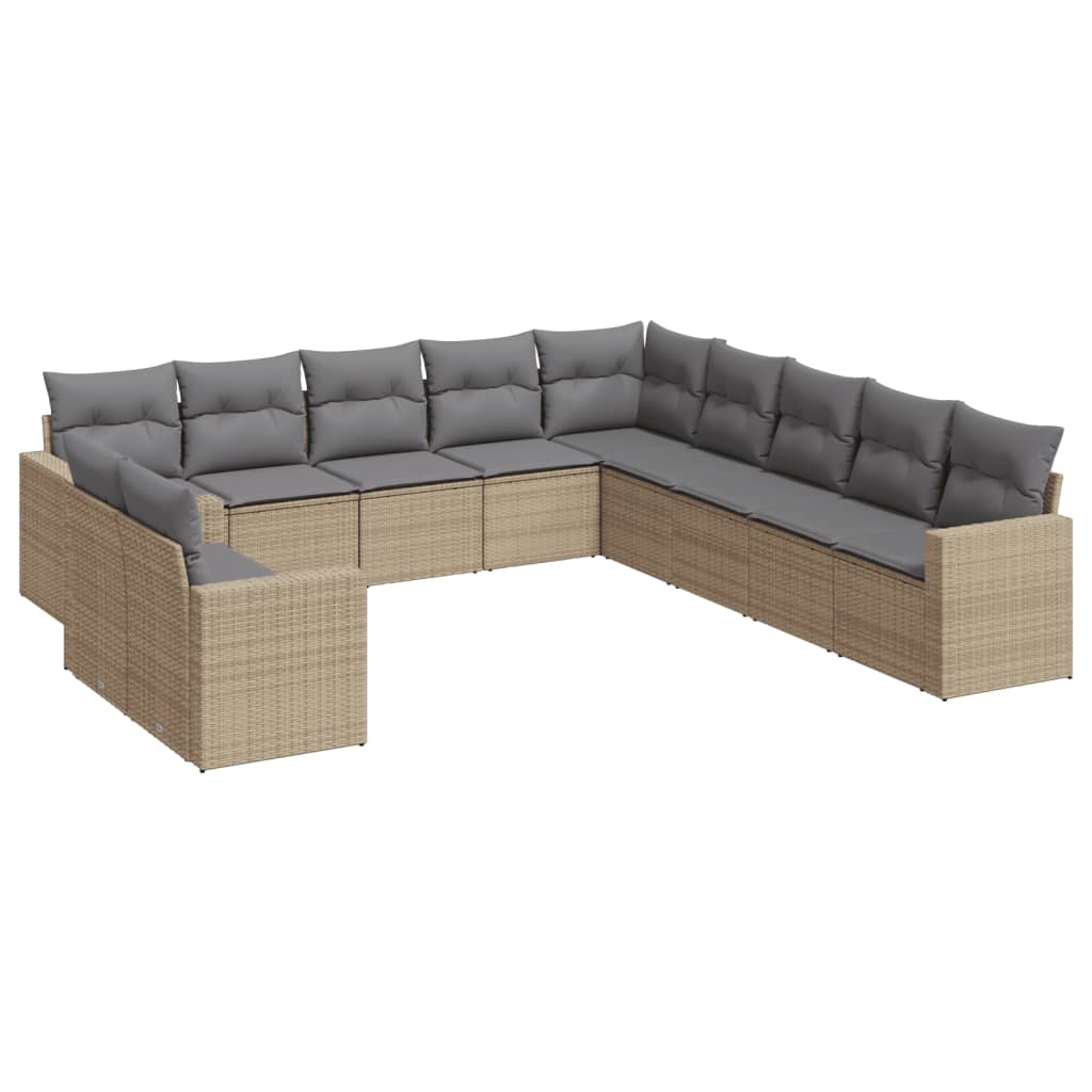 11-delige Tuinset met kussens poly rattan beige is nu te koop bij PeponiXL, paradijselijk wonen!