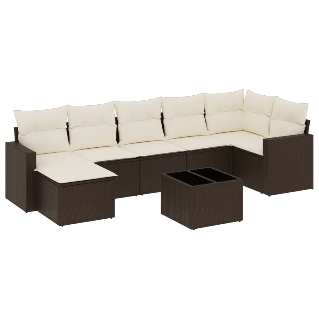 8-delige Loungeset met kussens poly rattan bruin is nu te koop bij PeponiXL, paradijselijk wonen!