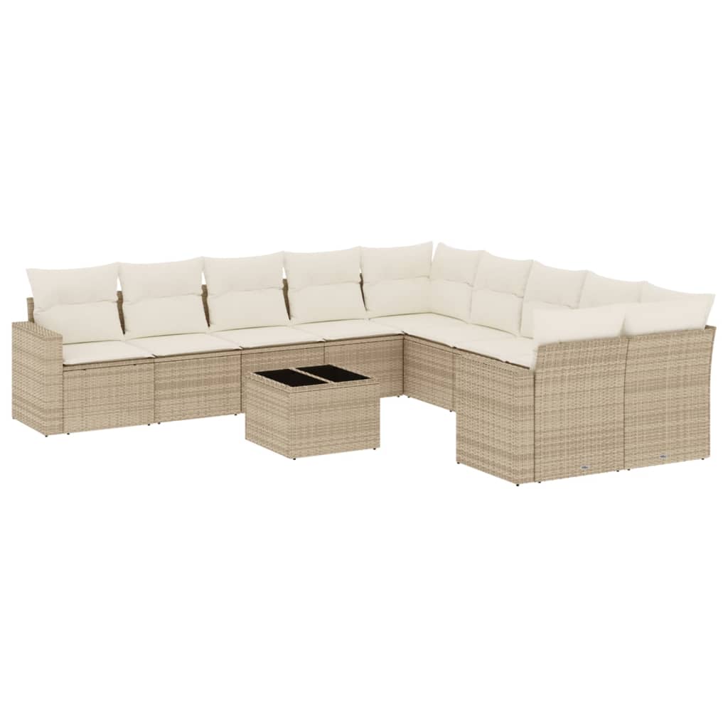 11-delige Tuinset met kussens poly rattan beige is nu te koop bij PeponiXL, paradijselijk wonen!