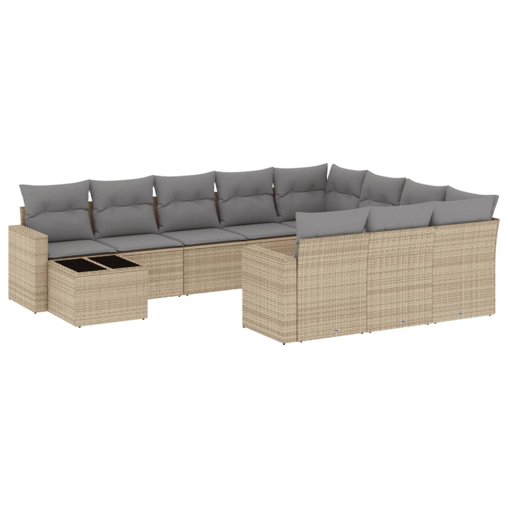 11-delige Tuinset met kussens poly rattan beige is nu te koop bij PeponiXL, paradijselijk wonen!