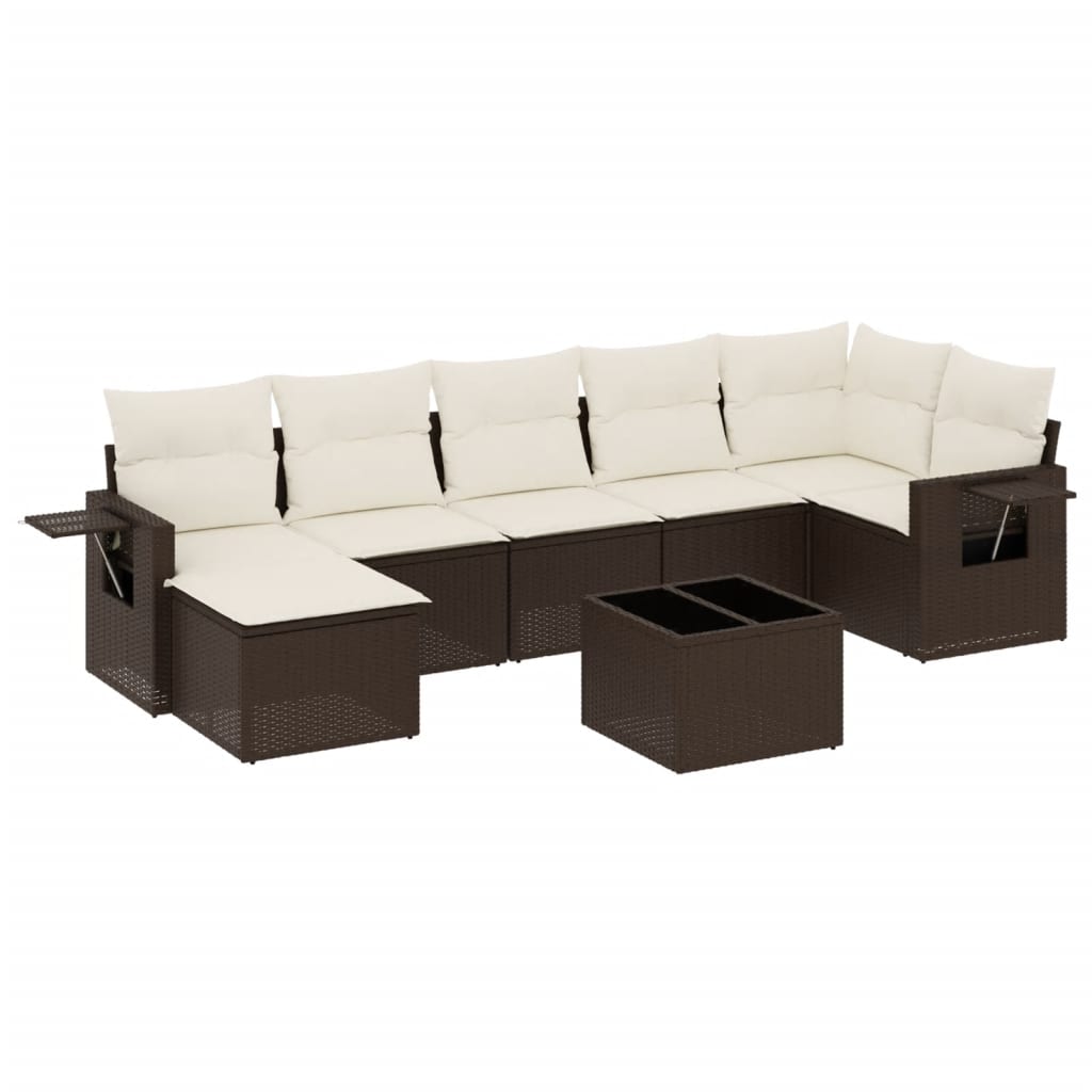 8-delige Loungeset met kussens poly rattan bruin is nu te koop bij PeponiXL, paradijselijk wonen!