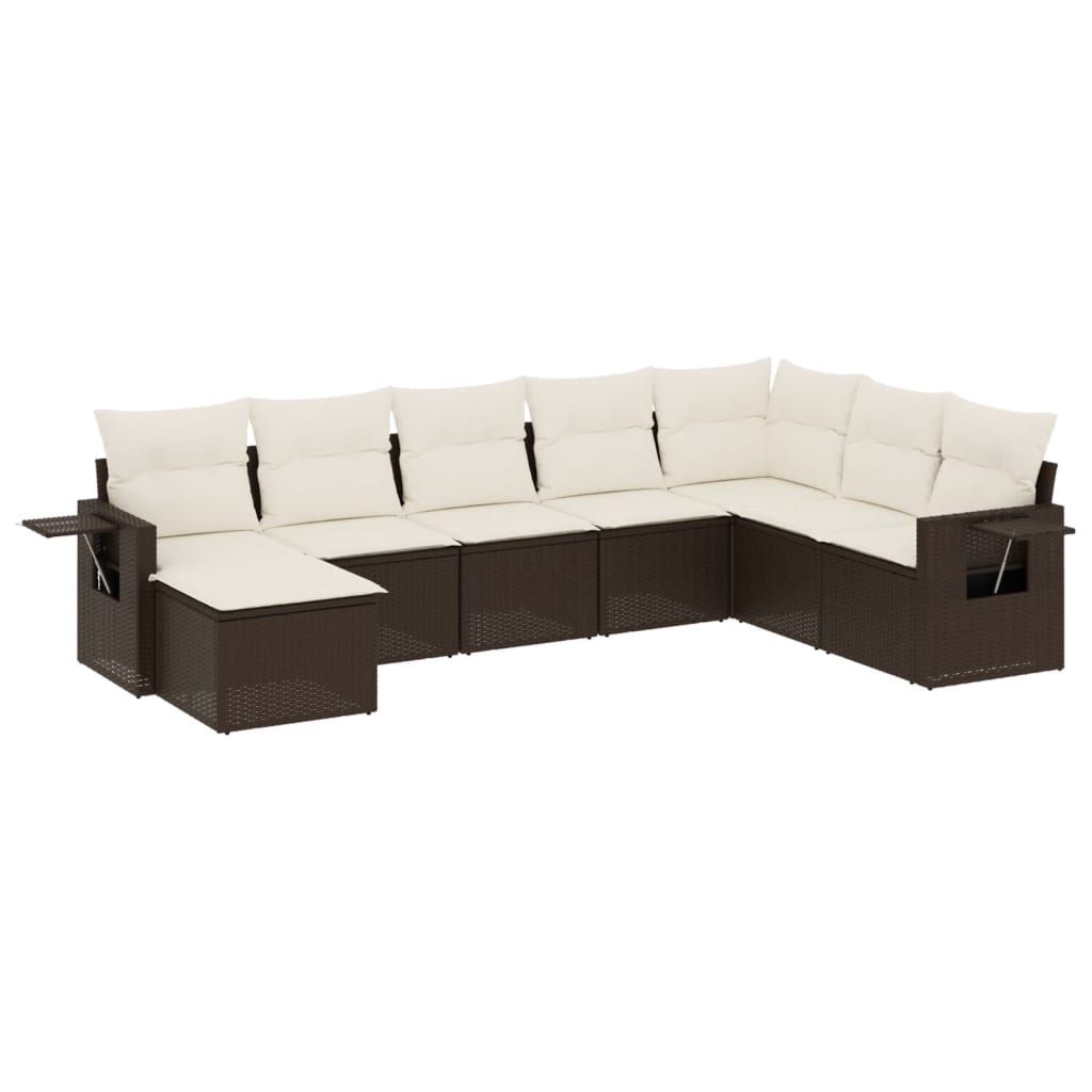 8-delige Loungeset met kussens poly rattan bruin is nu te koop bij PeponiXL, paradijselijk wonen!