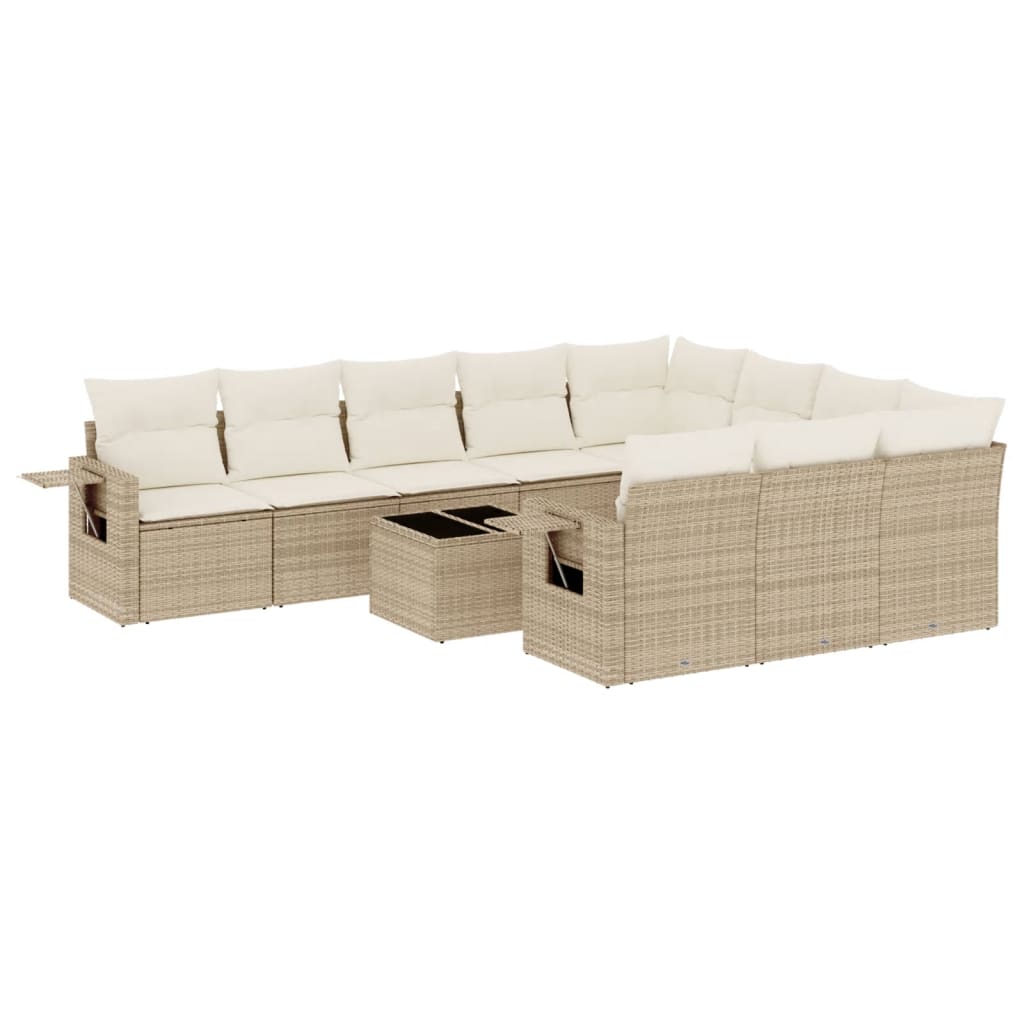 11-delige Tuinset met kussens poly rattan beige is nu te koop bij PeponiXL, paradijselijk wonen!
